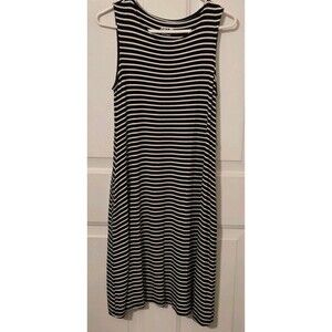 Apt 9 Women's Sleeveless Black & White Stripe Dress Size M